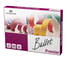 Бумага офисная БОЛЬШОГО ФОРМАТА (297х420), А3, 80 г/м2, 500 л., марка А, BALLET PREMIER, 160% (CIE)