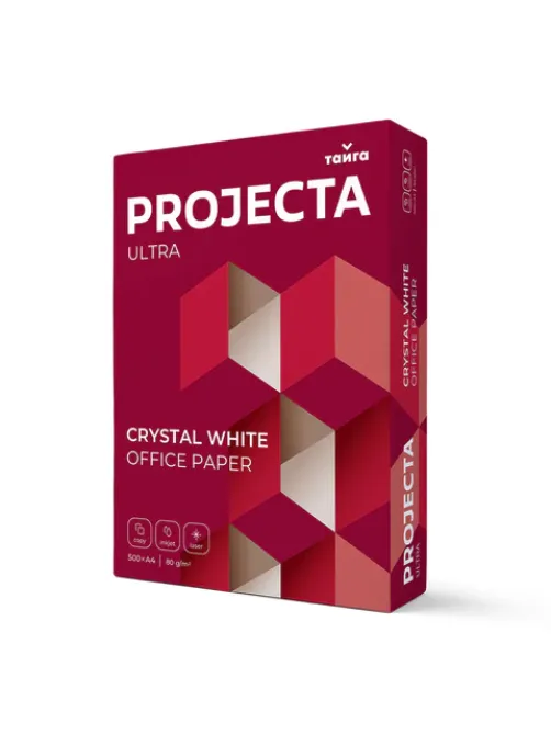 Бумага офисная А4, 80 г/м2, 500 л., марка А, PROJECTA ULTRA, Россия, 162% (CIE)