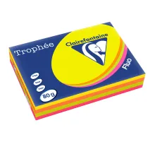 Бумага цветная CLAIREFONTAINE, А4, 80 г/м2, 500 л. (4 цвета x 125 л.), микс неон, Франция, 1705SC