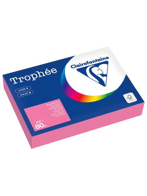 Бумага цветная CLAIREFONTAINE, А4, 80 г/м2, 500 л., пастель, розовый, Франция, 1997PC