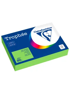 Бумага цветная CLAIREFONTAINE, А4, 80 г/м2, 500 л., интенсив, ярко-зеленый, Франция, 1875C, 1875PC
