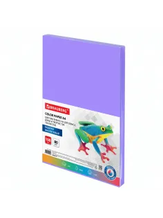 Бумага цветная BRAUBERG, А4, 80 г/м2, 100 л., медиум, фиолетовая, для офисной техники, 112456