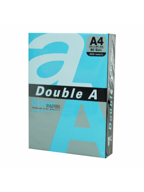 Бумага цветная DOUBLE A, А4, 80 г/м2, 500 л., интенсив, синяя