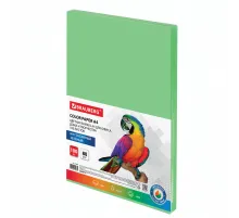 Бумага цветная BRAUBERG, А4, 80 г/м2, 100 л., интенсив, зеленая, для офисной техники, 112451