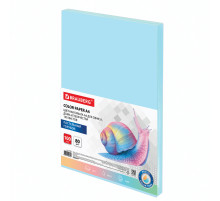 Бумага цветная BRAUBERG, А4, 80 г/м2, 100 л., пастель, голубая, для офисной техники, 112445