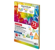 Бумага цветная 15 цветов BRAUBERG MULTICOLOR А4, 80 г/м2, 75 л. (15 цветов x 5 листов), 116647