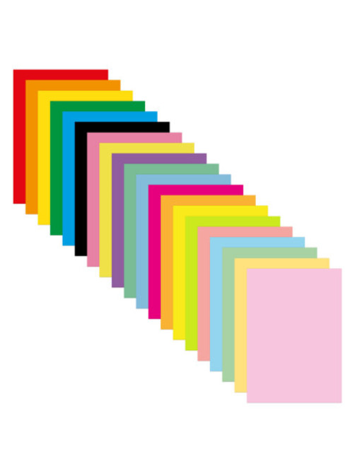 Бумага цветная 20 цветов BRAUBERG MULTICOLOR А4, 80 г/м2, 100 л. (20 цветов x 5 листов), 116649