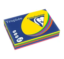 Бумага цветная CLAIREFONTAINE, А4, 80 г/м2, 500 л. (5 цветов x 100 л.), микс интенсив, Франция, 1704SC