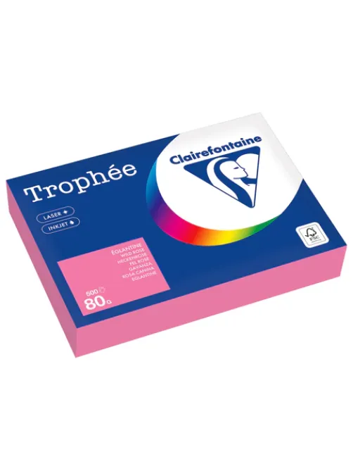 Бумага цветная CLAIREFONTAINE, А4, 80 г/м2, 500 л., пастель, розовый, Франция, 1997PC