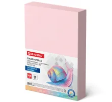 Бумага цветная BRAUBERG, А4, 80 г/м2, 500 л., пастель, розовая, для офисной техники, 115219