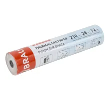 Рулон для факса 210 мм (диаметр 45 мм, длина 28 м, втулка 12 мм), BRAUBERG, 110149