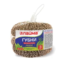 Губки (мочалки) медные, сетчатые, 3х15 г, КОМПЛЕКТ 3 шт., для посуды, гриля, плиты, LAIMA, 603104