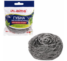 Губка (мочалка) металлическая, спиральная, 50 г, БОЛЬШАЯ, для посуды, гриля, плиты, LAIMA, 603101