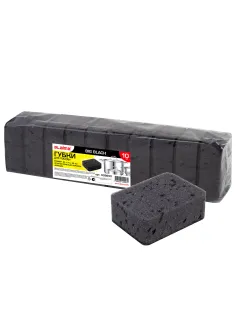 Губки для посуды 9,5х7х3,5 см, КОМПЛЕКТ 10 шт., BIG BLACK, КРУПНОПОРИСТЫЙ поролон с абразивным слоем, LAIMA, 608650