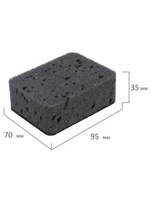 Губки для посуды 9,5х7х3,5 см, КОМПЛЕКТ 10 шт., BIG BLACK, КРУПНОПОРИСТЫЙ поролон с абразивным слоем, LAIMA, 608650