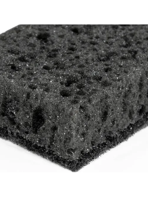 Губки для посуды 9,8х6,6х3 см, КОМПЛЕКТ 10 шт., SQUARE BLACK, КРУПНОПОРИСТЫЙ поролон с абразивным слоем, LAIMA, 608648
