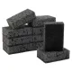 Губки для посуды 9,8х6,6х3 см, КОМПЛЕКТ 10 шт., SQUARE BLACK, КРУПНОПОРИСТЫЙ поролон с абразивным слоем, LAIMA, 608648