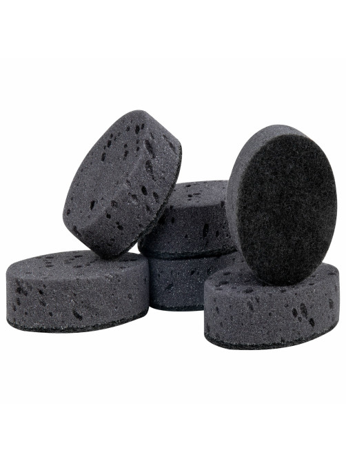 Губки для посуды 9,5х6,5х3,5 см, КОМПЛЕКТ 6 шт., OVAL BLACK, КРУПНОПОРИСТЫЙ поролон с абразивным слоем, LAIMA, 608649