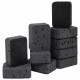 Губки для посуды 9,5х7х3,5 см, КОМПЛЕКТ 10 шт., BIG BLACK, КРУПНОПОРИСТЫЙ поролон с абразивным слоем, LAIMA, 608650