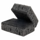 Губки для посуды 9,8х6,6х3 см, КОМПЛЕКТ 10 шт., SQUARE BLACK, КРУПНОПОРИСТЫЙ поролон с абразивным слоем, LAIMA, 608648
