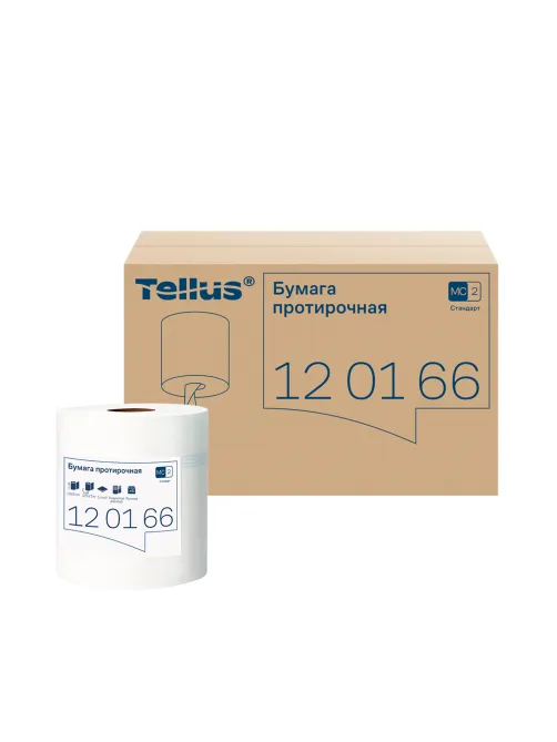 Бумага протирочная с центральной вытяжкой 275 м, Tellus/TORK (M2) UNIVERSAL, 1-слойная, белая, КОМПЛЕКТ 6 рулонов, 120166