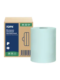 Протирочный нетканый материал TORK Advanced, 253 листа в рулоне, 39,5х27,6 см, бирюзовый, 352201