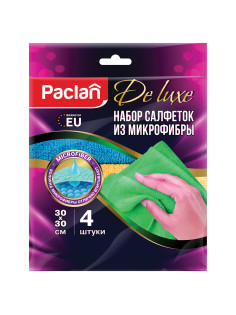 Салфетки из МИКРОФИБРЫ универсальные 30х30 см, КОМПЛЕКТ 4 шт., Practi Microfiber, 240 г/м2, PACLAN, 74825, 410260