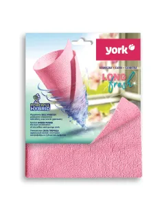 Салфетка из МИКРОФИБРЫ ГУБЧАТАЯ PVA/ПВА СУПЕРВПИТЫВАЮЩАЯ 30х35 см, Long Fresh, розовая, 275 г/м2, YORK, 26250