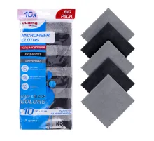 Салфетки из МИКРОФИБРЫ 30х30 см, GRAY & BLACK, big pack, КОМПЛЕКТ 10 штук, 180 г/м2, LAIMA HOME, 700610