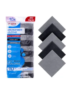 Салфетки из МИКРОФИБРЫ 30х30 см, GRAY & BLACK, big pack, КОМПЛЕКТ 10 штук, 180 г/м2, LAIMA HOME, 700610