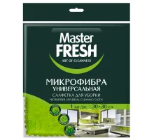 Салфетка из МИКРОФИБРЫ универсальная 30х30 см, зеленая, 250 г/м2, MASTER FRESH