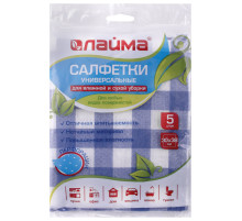 Салфетки ВИСКОЗНЫЕ универсальные MEGA, 30х38 см, КОМПЛЕКТ 5 шт., 75 г/м2, с ПЕРФОРАЦИЕЙ, LAIMA, К4123, 605483
