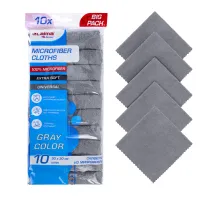 Салфетки из МИКРОФИБРЫ 30х30 см, GRAY, big pack, КОМПЛЕКТ 10 штук, 180 г/м2, LAIMA HOME, 700609