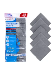 Салфетки из МИКРОФИБРЫ 30х30 см, GRAY, big pack, КОМПЛЕКТ 10 штук, 180 г/м2, LAIMA HOME, 700609