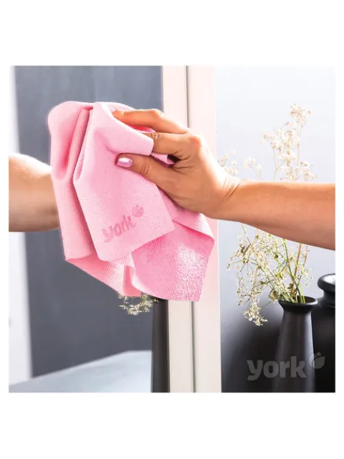 Салфетка из МИКРОФИБРЫ ГУБЧАТАЯ PVA/ПВА СУПЕРВПИТЫВАЮЩАЯ 30х35 см, Long Fresh, розовая, 275 г/м2, YORK, 26250
