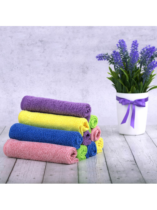 Салфетки из МИКРОФИБРЫ 30х30 см MULTI COLOUR, big pack, КОМПЛЕКТ 10 шт., 180 г/м2, LAIMA HOME, 607794