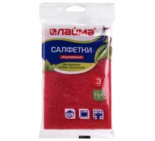 Губки-салфетки АБРАЗИВНЫЕ 130х90х5 мм, КОМПЛЕКТ 3 шт., от стойких загрязнений, LAIMA, К6013, 601564