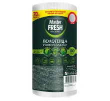 Универсальные полотенца в рулоне 100 шт., 20х25 см, 70% вискозы (спанлейс), MASTER FRESH