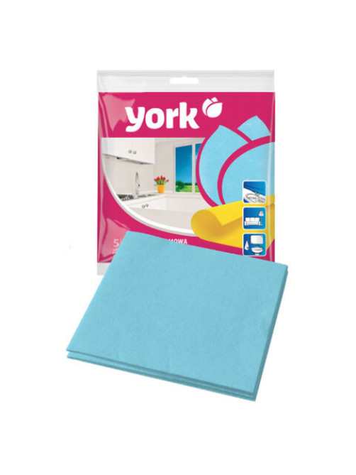 Салфетки ВИСКОЗНЫЕ универсальные, 35х35 см, КОМПЛЕКТ 5 шт., 85 г/м2, YORK, 20020