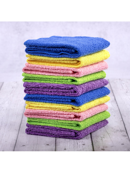 Салфетки из МИКРОФИБРЫ 30х30 см MULTI COLOUR, big pack, КОМПЛЕКТ 10 шт., 180 г/м2, LAIMA HOME, 607794