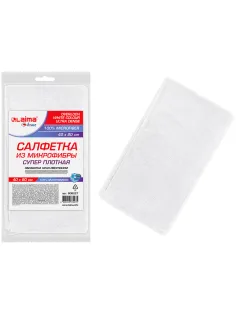 Салфетка из МИКРОФИБРЫ 40х80 см, WHITE ULTRA DENSE OVERLOCK, белая, 280 г/м2, LAIMA HOME, 608227