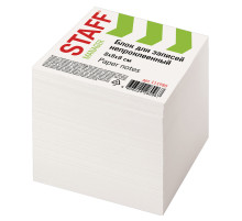 Блок для записей непроклеенный, 8х8х8 см, плотность 65 г/м2, белизна 90-92%, STAFF, 111980