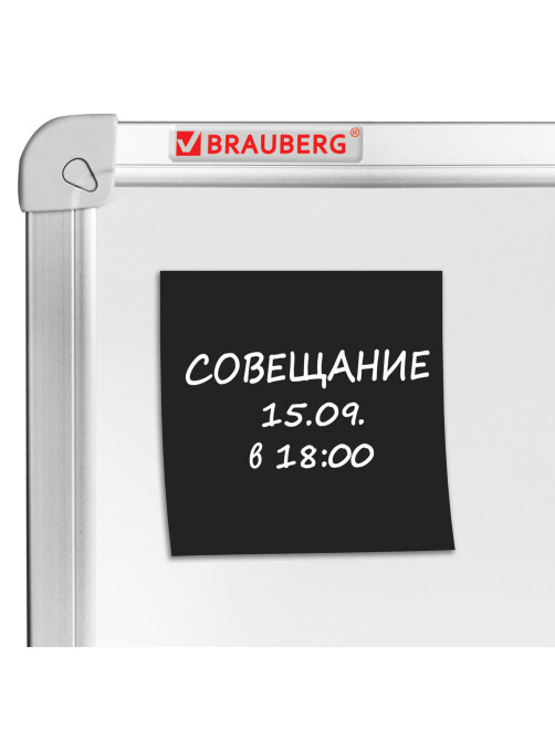 Блок самоклеящийся (стикеры) черный BRAUBERG BLACK, 76х76 мм, 100 листов, 115204