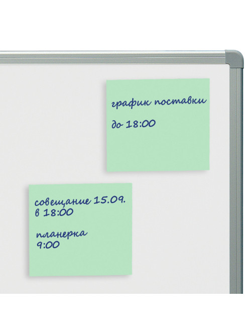 Блок самоклеящийся (стикеры) STAFF STANDARD, ПАСТЕЛЬНЫЙ 76х76 мм, зеленый, 100 листов, 116575