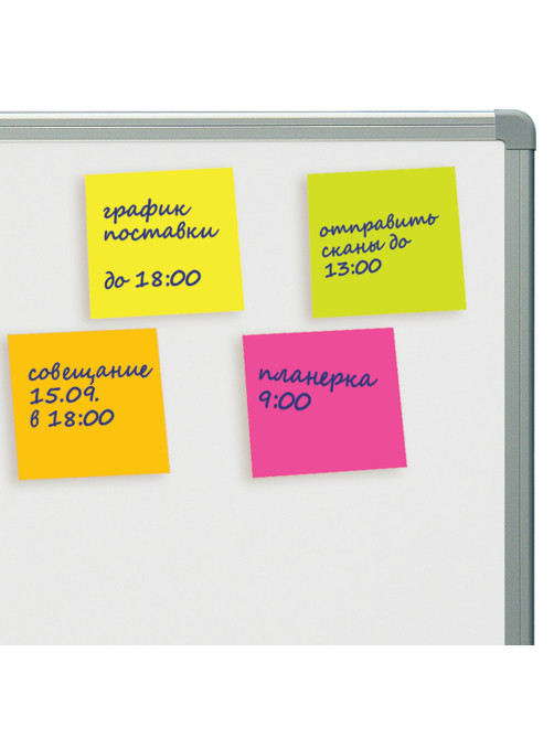 Блок самоклеящийся (стикеры) STAFF, НЕОНОВЫЙ, 51х51 мм, 400 листов, 5 цветов, 129349