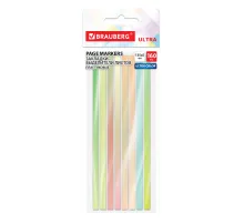 Закладки клейкие, выделители текста, BRAUBERG ULTRA COLOR, 135х5 мм, 160 штук (8 цветов х 20 листов), 116685