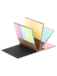 Закладки клейкие в книжке BRAUBERG PASTEL 200 штук: 50х15 мм 5 цветов х 25 листов, 50х75 мм 3 цвета х 25 листов, 115582