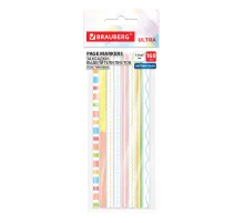 Закладки клейкие, выделители текста, BRAUBERG ULTRA PATTERN COLOR, 135х5 мм, 160 штук (8 цветов х 20 листов), 116687