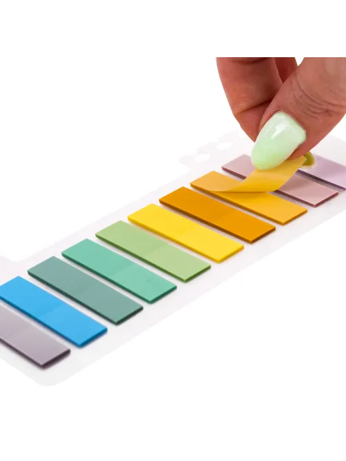 Закладки клейкие пастельные BRAUBERG PASTEL, пластиковые, 45х10 мм, 10 цветов х 20 листов, 115579