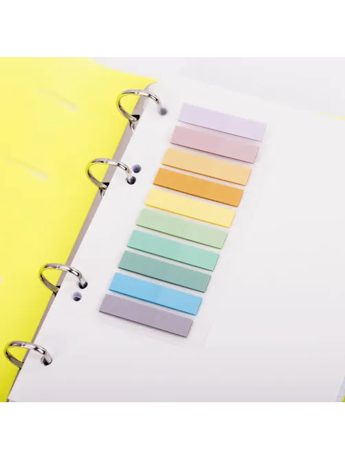 Закладки клейкие пастельные BRAUBERG PASTEL, пластиковые, 45х10 мм, 10 цветов х 20 листов, 115579